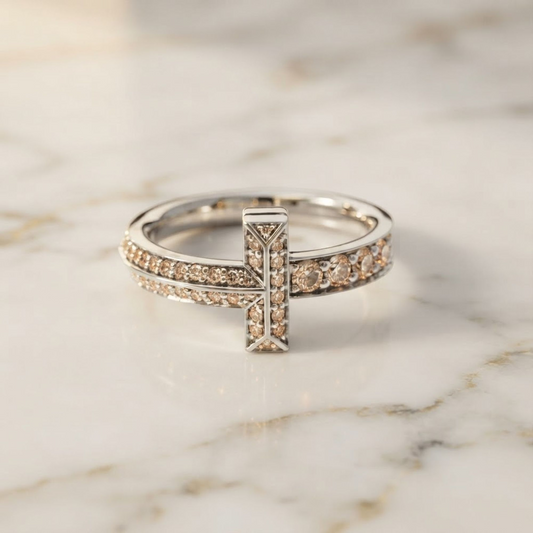 Tiffany T One Ring Diamond White Gold (18K) Fashion Diamond Band Ring Carat/0.4 Silver