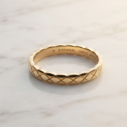 Chanel Coco Crush Ring Mini Model Pink Gold (18K) Fashion No Stone Band Ring Pink Gold