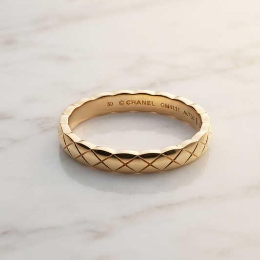 Chanel Coco Crush Ring Mini Model Pink Gold (18K) Fashion No Stone Band Ring Pink Gold