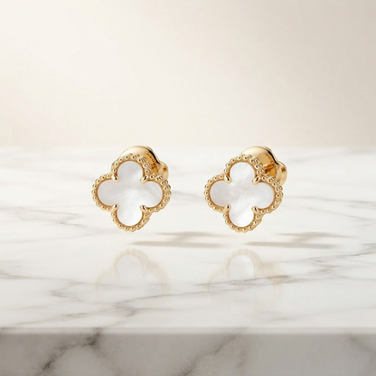 Van Cleef & Arpels Sweet Alhambra Earrings Mother Of Pearl Yellow Gold (18K) Stud Earrings Gold