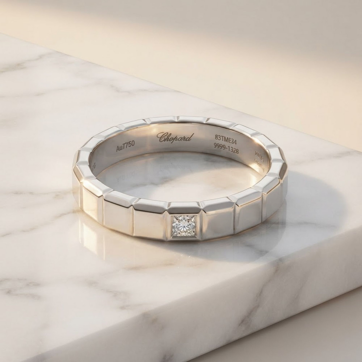 Chopard Ice Cube Ring 829834 White Gold (18K) Fashion Diamond Band Ring Silver
