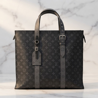 Louis Vuitton Monogram Eclipse Cabas Zip GM M45379 Men's Tote Bag Black,Gray