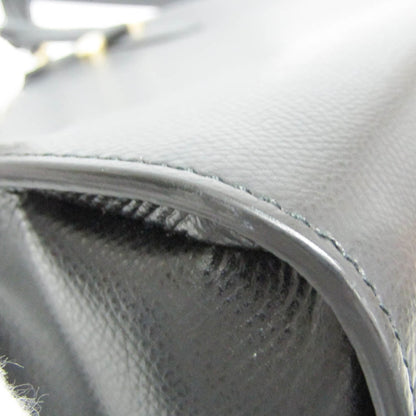 tokyopieces.com pre-owned Salvatore Ferragamo Today black leather tote bag with detailed stitching and smooth texture