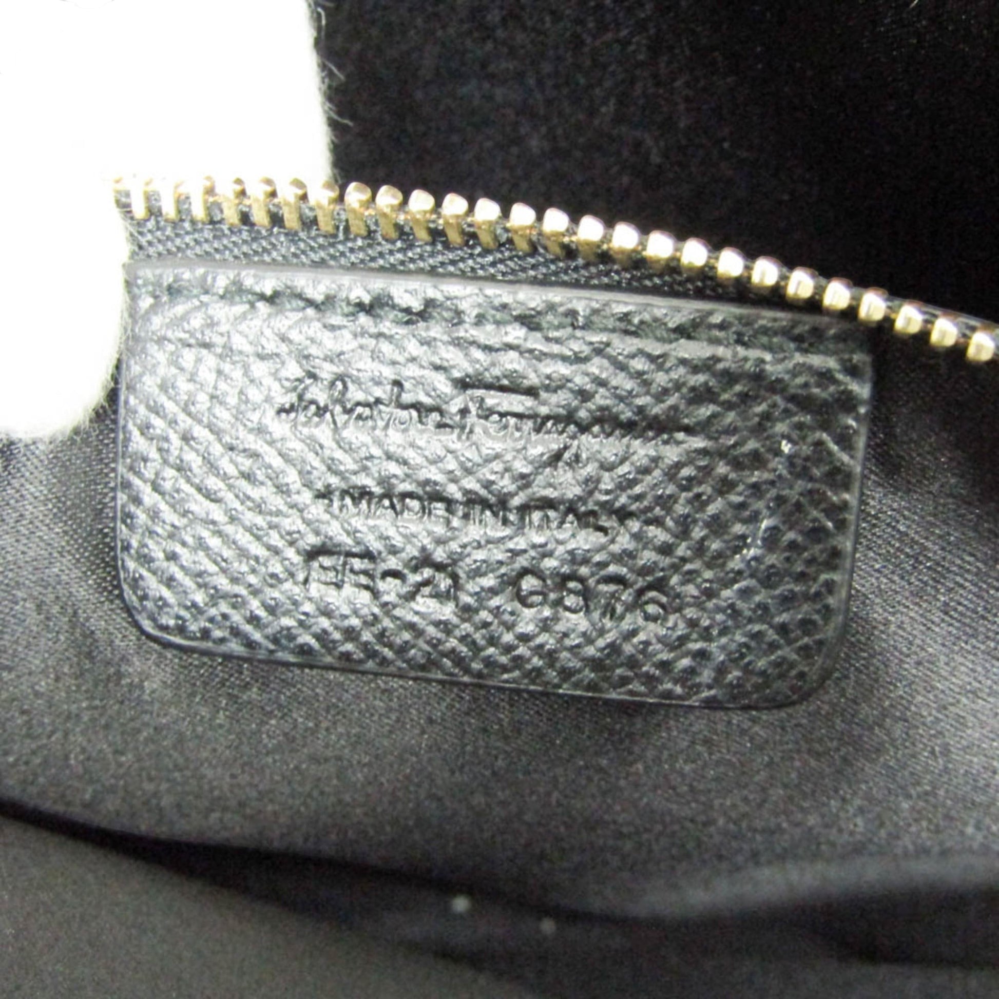 tokyopieces.com Salvatore Ferragamo Today black leather tote interior brand label with serial number