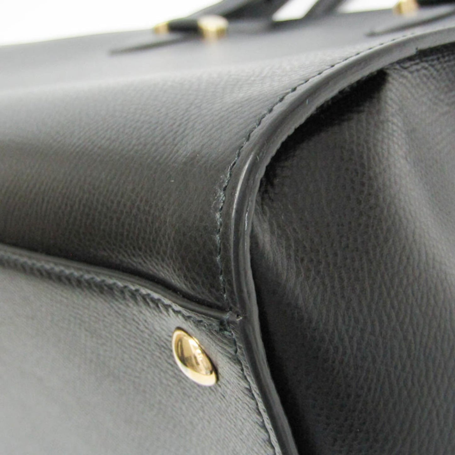 tokyopieces.com pre-owned Salvatore Ferragamo Today tote in black textured leather with gold-tone hardware detail.
