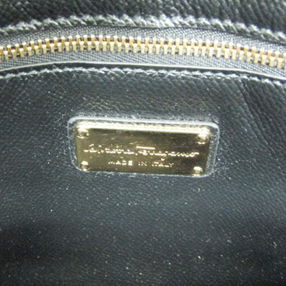 tokyopieces.com Salvatore Ferragamo Today tote interior with gold logo plaque and zipper detail on black leather